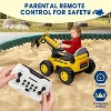 12V Ride On Excavator for Kids, 4WD Electric Excavator Toy with Remote Control - 3 of 4