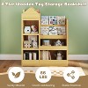 Zevemomo 4 Tier Kids Bookshelf and Toy Storage,Wooden Children Bookshelf,Toy Storage with Bookshelf for Playroom,Classroom, Bedroom, Library, Beige - 3 of 4