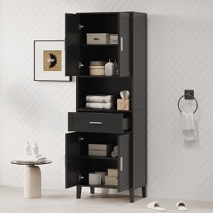 Grungis Tall Bathroom Storage Cabinet,70.9" High Floor Cabinets with 2 Cabinets and Drawer,Storage Cabinet for Bathroom - 1 of 4