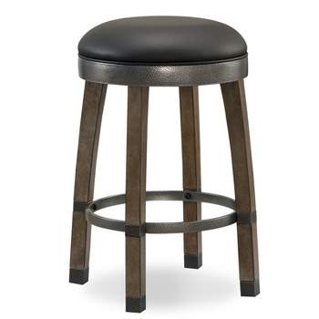 Leick Furniture Favorite Finds 26" Wood Counter Stool in Graystone (Set of 2)