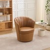 GDFStudio Selah Modern 360° Swivel Genuine Leather Upholstered Chair with Wing-Back - 2 of 4
