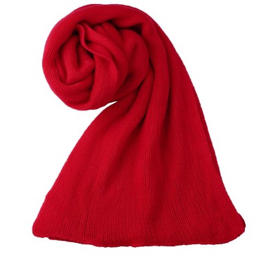 Allegra K Womens Unisex Simple Design Rectangle Shape Winter Warm Long Knitted Scarf 86.6"x11.8" Red