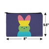 Peeps Rainbow Striped Bunny Peep Makeup Cosmetic Bag Organizer Pouch - 4 of 4