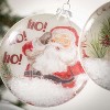 Sullivans Retro Santa Disc Ornament Multicolor 5"H Glass Set of 2 - 2 of 2