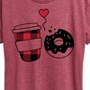 Women's - Instant Message - Coffee And Donut Short Sleeve Graphic T-Shirt - 2 of 4