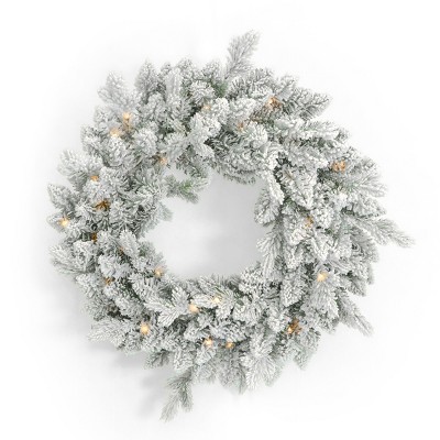 Christmas Bluffton Flocked Wreath