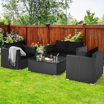 Patio set black new arrivals