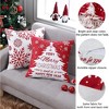 Christmas Throw Pillow Covers Set of 4, Xmas Square Linen Pillowcase Cushion Cover, Winter Holiday Decor Decorations for Couch Sofa Bed - 4 of 4