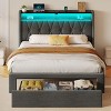 Greenstell Bed Frame with Headboard, Bed Frame with Storage Drawers, Charging Station and LED Lights - 2 of 4