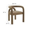 Modway  Astrid Upholstered Barrel Dining Chair in Camel Performance Velvet – Open Back Velvet Dining Room Chair with Arms - 3 of 4