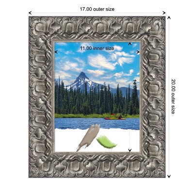 Antiqued Silver Luxor Wood Ornate Picture Frame