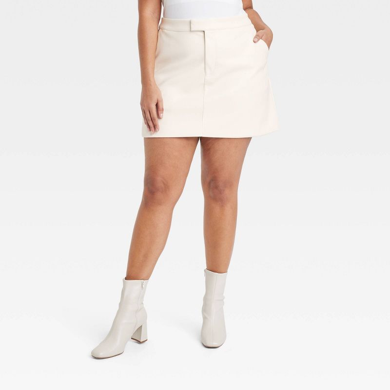 Women's Faux Leather Mini Skirt - A New Day™, 1 of 7