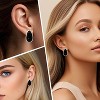 Black Obsidian Teardrop Stud Earrings in Silver Setting, Minimalist Stone Jewelry for Women - 3 of 4
