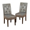 Coolbibila Faux Leather Dining Chairs Set of 2,Button Tufted Dining Room Chairs,High Back,Rubberwood Legs Mid Century Style Dinner Chairs - 3 of 4