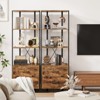 4 Tier Book Shelf with Drawers,70.9 Inch Tall Bookshelf with Open Display Shelves,4 Shelf Bookcase with Storage - 2 of 4