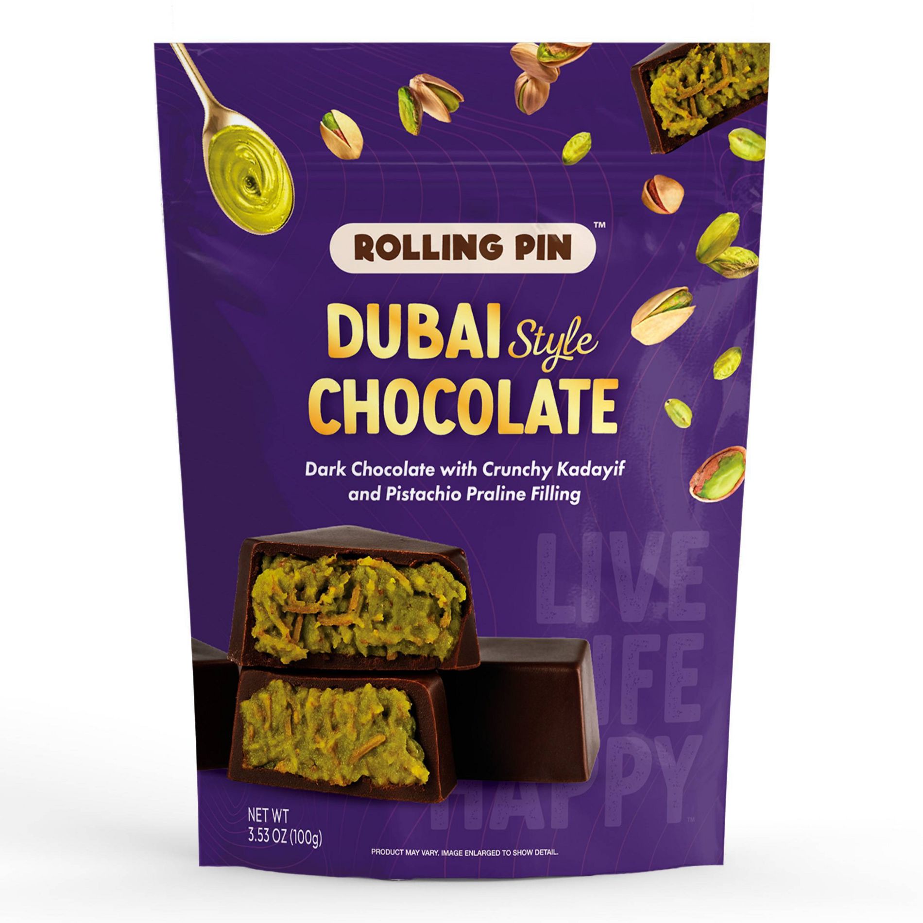 Rolling Pin Dubai Dark Chocolate - 3.5oz