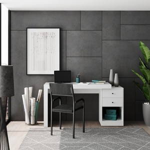 NicBex Home Office Desk 47.5" L Morden Expandable Writing Desk with Drawers, Open Storage Shelf, Wooden Desktop and Legs for Study and Work - 1 of 4