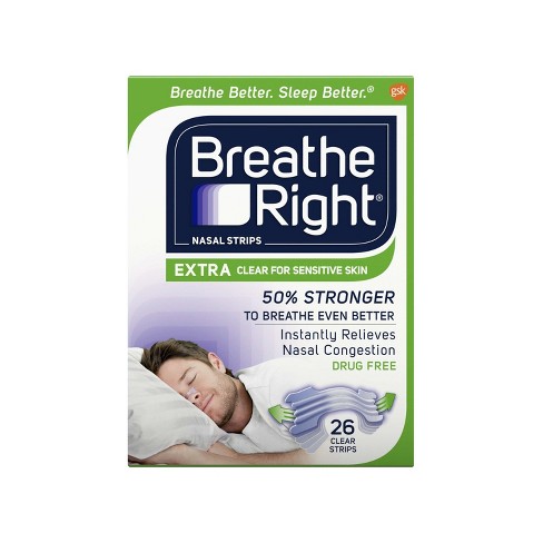 Breathe Right Extra Clear for Sensitive Skin Nasal Strip - 26ct : Target