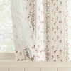 No. 918 2pc 54"x36" Riverwood Floral Stripe Print Semi-Sheer Kitchen Curtain Tier Pair Ivory - 3 of 4