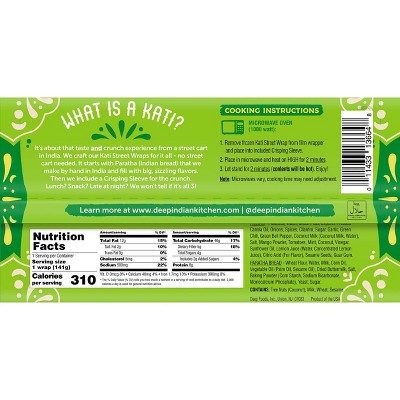 Deep Indian Kitchen Potato & Pea Samosa Kati Street Wrap - 5oz