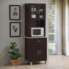 Hodedah HIK94 Kitchen China Cabinet w/ Transparent Doors, 4 Shelves, Choco-Grey - 2 of 4