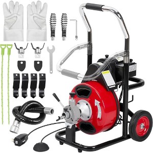 75Ft x 1/2" Professional Drain Cleaner Machine Electric Drain Auger Auto Feed With Various Kits - 1 of 4
