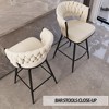 TiramisuBest Set of 2,28" Counter Bar Stools, Modern PU Leather Upholstered Chairs with Metal Frame & Footrest for Kitchen Island & Dining(Black) - 4 of 4