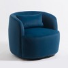 KINWELL 34" Wide Velvet Upholstered Swivel Accent Arm Chair with Toss Pillow - 4 of 4