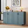 Space Sideboard With Adjustable Shelves, Sideboard Buffet With Retro Copper Handles, Sideboard Buffet Cabinet with 4 Doors-Cuddlewood - 2 of 4