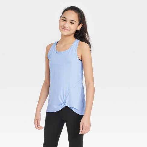 Girls' Seamless Cropped Tank Top - All In Motion™ Black Xs : Target