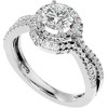 Pompeii3 1 1/2Ct Diamond & Moissanite Halo Engagement Ring in 10k Gold - 3 of 4