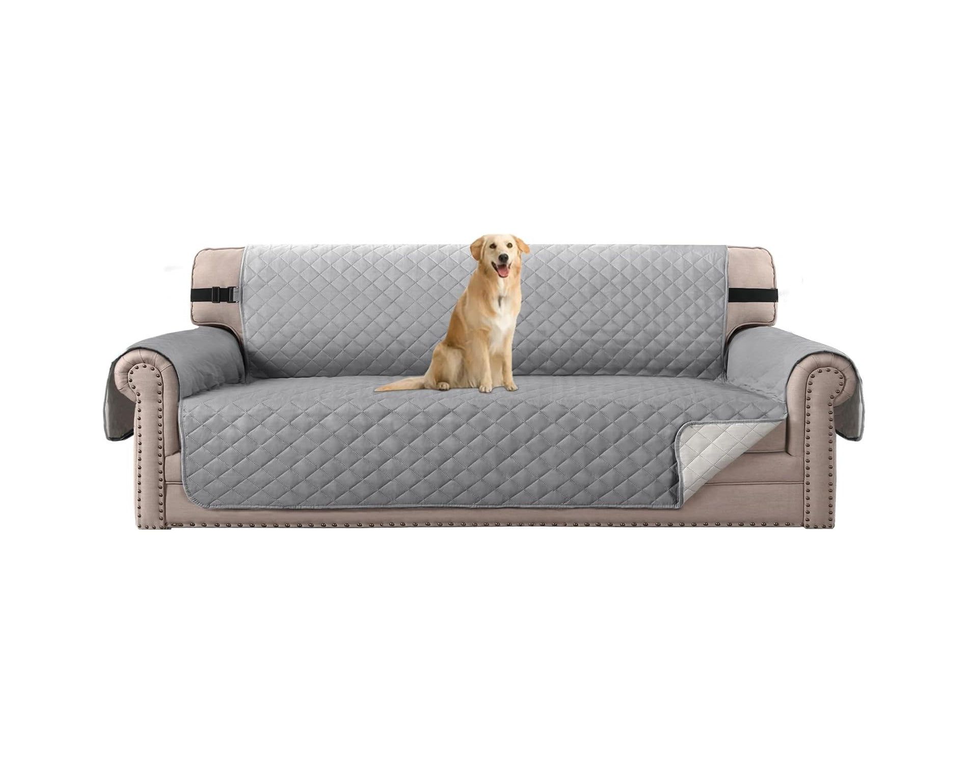 Reversible Chair Covers Water Repellent Chair Slipcover for Dogs Pets Furniture Protector Light grey Oversized Sofa