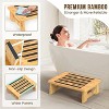 Ridstar Natural Bamboo Anti-Slip Single-Step Stool for Adults, Seniors & Children-Brown - 2 of 4