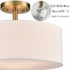 Claxy 3-Light Gold Semi Flush Mount Ceiling Light with Fabric Drum Shade - 3 of 4