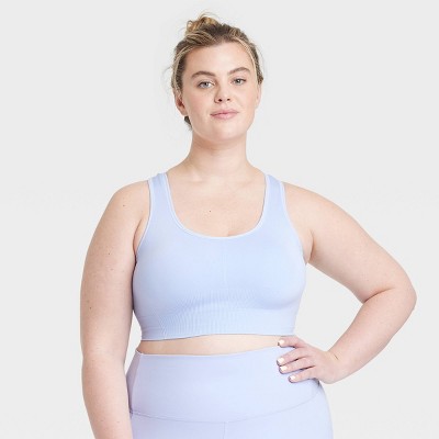 Women's Seamless Medium Support Racerback Sports Bra - All In Motion™ Periwinkle Blue 3X