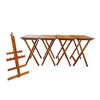 Vynxaria Folding Tables - 4-Piece Snack Tray Set with Storage Rack, Honey Finish - 4 of 4