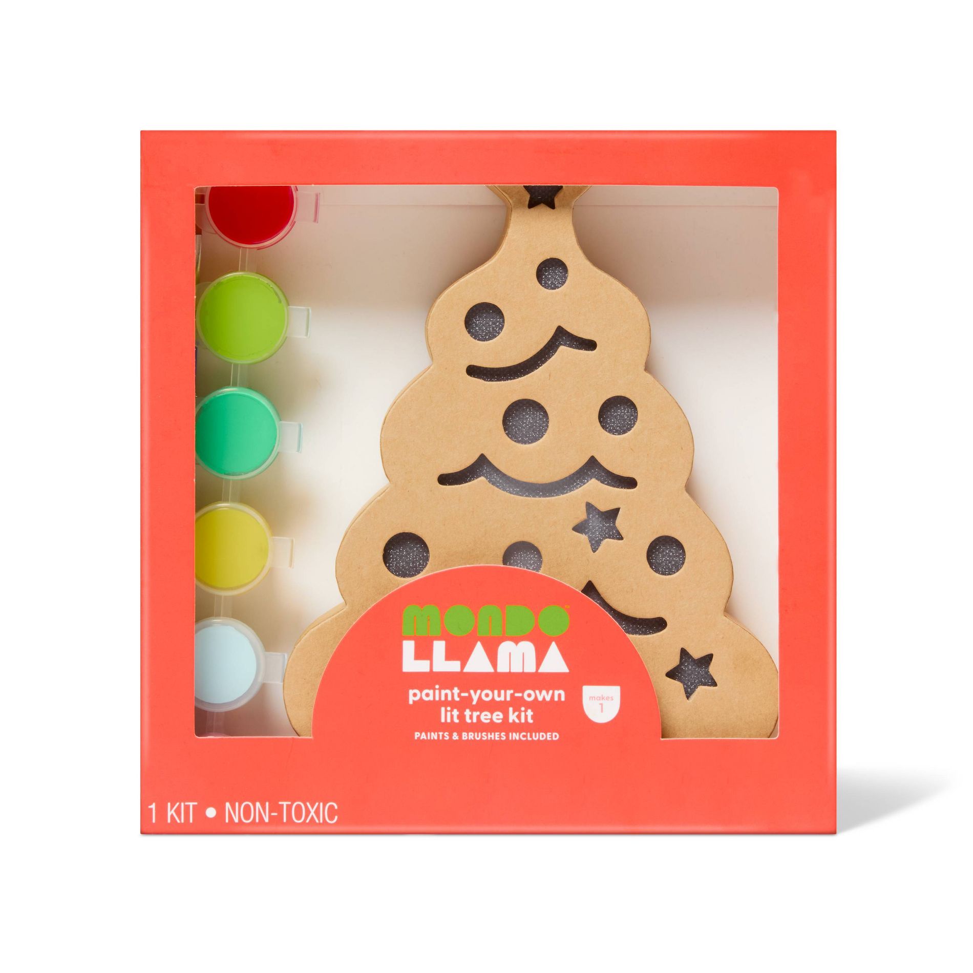 Christmas Craft Lit Paperboard Holiday Tree Painting Activity Kit - Mondo Llama™