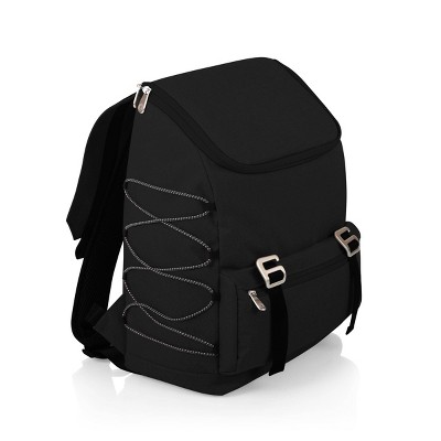 Black Insulated Picnic Backpack with Wheels and Pack Straps