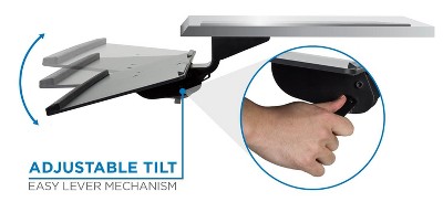 Black Adjustable Under Desk Keyboard Tray with Gel Wrist Pad