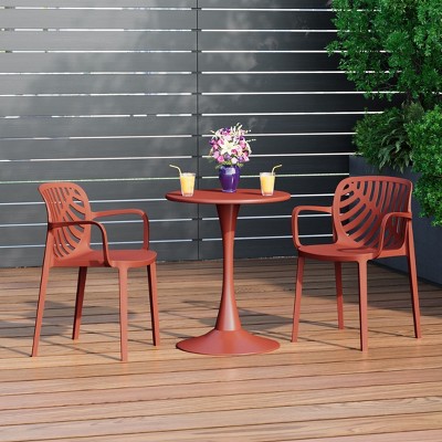 WestinTrends Playa Outdoor Modern Stackable Patio Dining Armchairs (Set of 2)