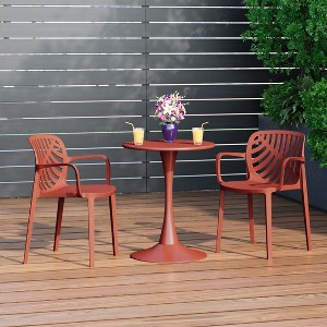 WestinTrends Playa Outdoor Modern Stackable Patio Dining Armchairs (Set of 2) - 1 of 4