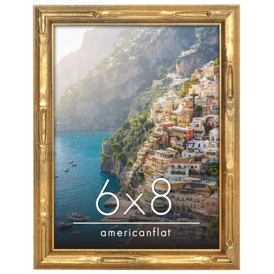 Americanflat 6x8 Picture Frame - Gold Bamboo Frame with Faux Bamboo ...
