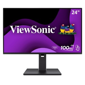 ViewSonic VG2452 24 Inch IPS 1080p Ergonomic Monitor with Tilt, Swivel, Pivot, Height Adjust, 100Hz, USB Hub, HDMI, DisplayPort, and 65W USB C Inputs - 1 of 4