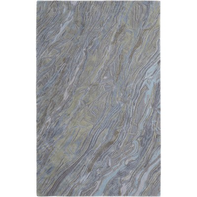 Kawai Modern Abstract Blue/Green/Gray Area Rug