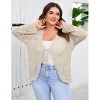 Clearlove Women's Plus Size Tie Front Cardigan Sweaters Long Sleeve Bow Sweater Fall Winter Trendy Outerwear Tops - 3 of 4