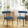 Dining Chairs Set of 2, Modern Dining Chairs with Cushions and Metal Legs, Round Upholstered Chairs for Kitchen, Living Room-Christopher Knight Home - 3 of 4