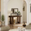 Aheaplus 63'' Farmhouse Console Table with Power Outlets and Light, Wood Narrow Entryway Table - 4 of 4