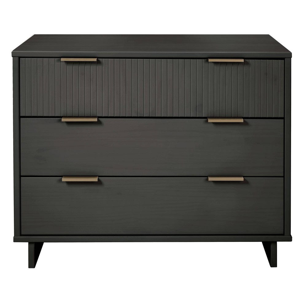 Manhattan Comfort2-Piece DUMBO Modern  5-Drawer Tall Dresser and DUMBO Modern 3-Drawer Standard Dresser in Golden Brown