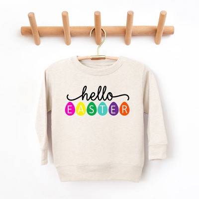 The Juniper Shop Hello Easter Eggs Toddler Graphic Sweatshirt