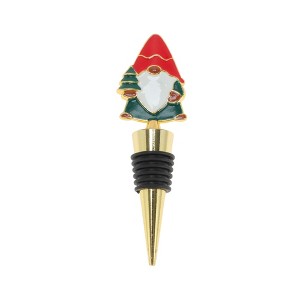 Unique Bargains Christmas Elf Bottle Stopper Zinc Alloy TPR Red White Green Black Gold Tone 1 Pc - 1 of 3